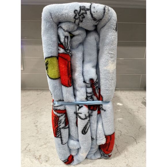 How The Grinch Stole Christmas Twin Size Blue Plush 60x90” Blanket Throw Dog Max - Picture 3 of 4
